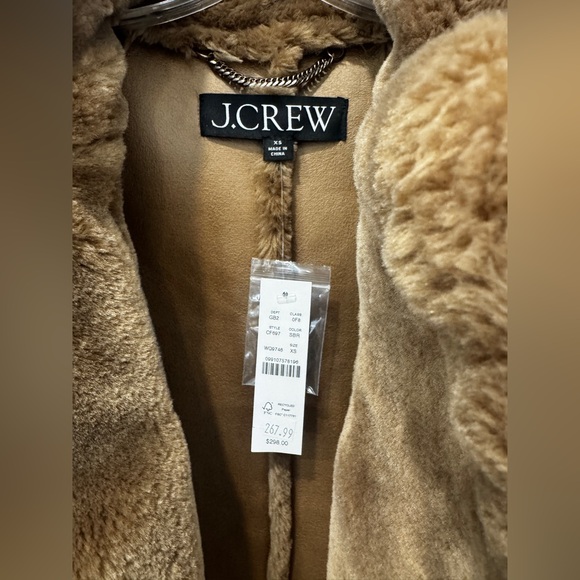 JCrew Faux-fur peacoat soft brown size XS - Picture 6 of 6